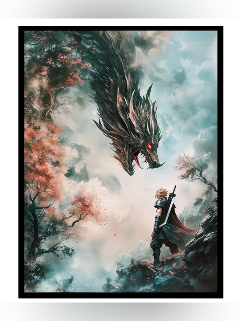 100ct Textured TCG/MTG Card Art Sleeves (Fantasy Dragon)